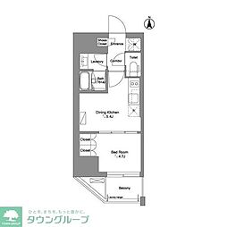 Brilliaist新御徒町 1DKの間取図画像