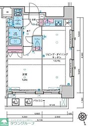 ジェノヴィア浅草駅前スカイガーデン 1LDKの間取図画像
