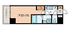 シエル白山B館 1Kの間取図画像