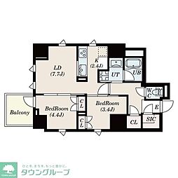 中央区日本橋馬喰町1丁目マンション 2LDKの間取図画像