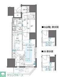 ZOOM信濃町 1SLDKの間取図画像