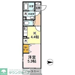 ディアコート 1Kの間取図画像