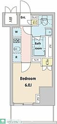 プラウドフラット神楽坂2 1Kの間取図画像