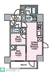 リビオメゾン浅草橋 2LDKの間取図画像