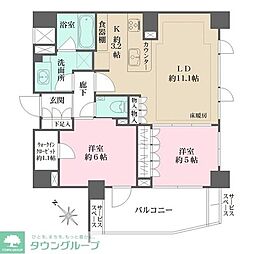 BELISTA小石川竹早町 2LDKの間取図画像