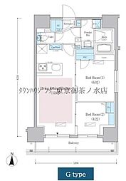 アーバネックス蔵前レジデンス 2LDKの間取図画像