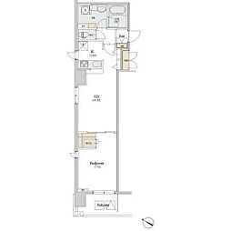 カスタリア人形町3 1LDKの間取図画像
