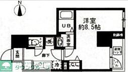 オーヴェルク-2 1Kの間取図画像