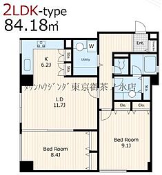 グレースコート曙 2LDKの間取図画像