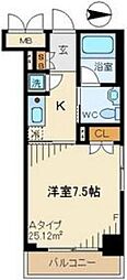グランハイツ錦糸町 1Kの間取図画像