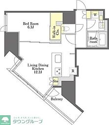 プライムメゾン本郷 1LDKの間取図画像