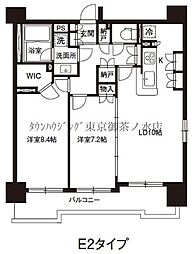 レジディア御茶ノ水 2LDKの間取図画像