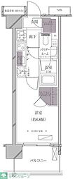 A-standard芝浦 1Kの間取図画像