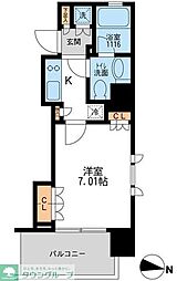 Aden清澄白河 1Kの間取図画像