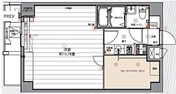 グランパークN.東京 1Kの間取図画像