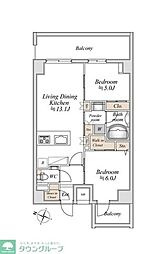 板橋本町ステーションレジデンス 2LDKの間取図画像