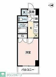 プレール東神田 1Kの間取図画像