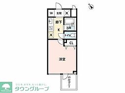 プライムアーバン飯田橋 1Kの間取図画像
