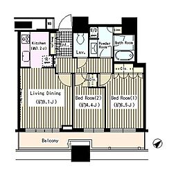 ステーションプラザタワー 2LDKの間取図画像