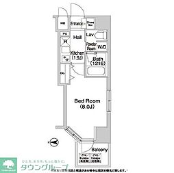 コンフォリア浅草橋DEUX 1Kの間取図画像