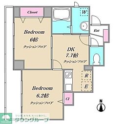 ドルフ新御徒町 2DKの間取図画像
