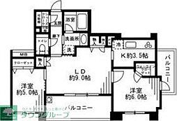 ヴェルディーク平井 2LDKの間取図画像