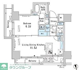 パークアクシス上野 1LDKの間取図画像