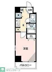シンシア後楽園 1Kの間取図画像
