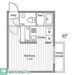ZESTY曙橋 ワンルームの間取図画像