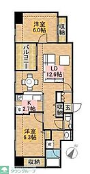 グリーンパーク日本橋 2LDKの間取図画像