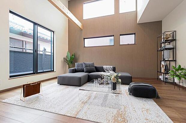 【LDK14.3帖】住宅街でもリビングに光を取り込みやすい2階LDK。プライバシーも確保しやすく、周りの目を気にすることなく家族団らんの時間をお楽しみいただけます（家具はCGによるイメージです）