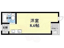 アクセス・コート箕面 1Kの間取図画像