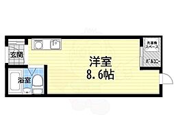 アクセス・コート箕面 1Kの間取図画像