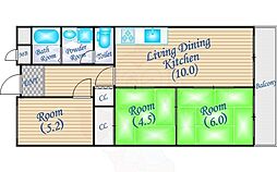 メゾン・ド・フロール 3LDKの間取図画像