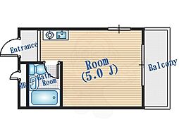 トレックビル ワンルームの間取図画像