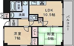 ラ・クーレ春日 2LDKの間取図画像
