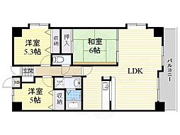 アビタシオン橋本2 3LDKの間取図画像