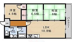 カーサ刀根山 3LDKの間取図画像