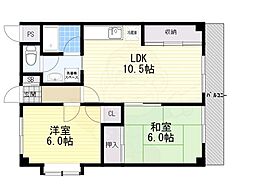 エクセルコート向丘 2LDKの間取図画像