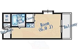 カームヒル箕面 ワンルームの間取図画像