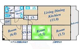 五月が丘モナート 3LDKの間取図画像