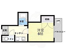グラシアミノオ2 1Kの間取図画像