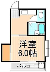 コーポ長崎 3階1Kの間取り