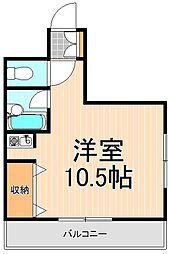アルバティアラ 2階ワンルームの間取り