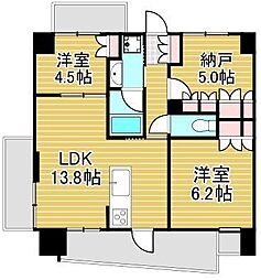 パレステージ江北III東館 4階2SLDKの間取り