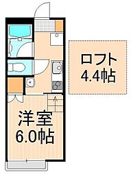 ステージパインヒル2 1階1Kの間取り