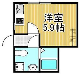 足立区梅田3丁目アパート ワンルームの間取図画像