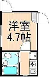 サファイア北千住 ワンルームの間取図画像