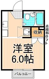 コーポタイムフェア 1Kの間取図画像