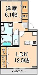 サンモール 1LDKの間取図画像